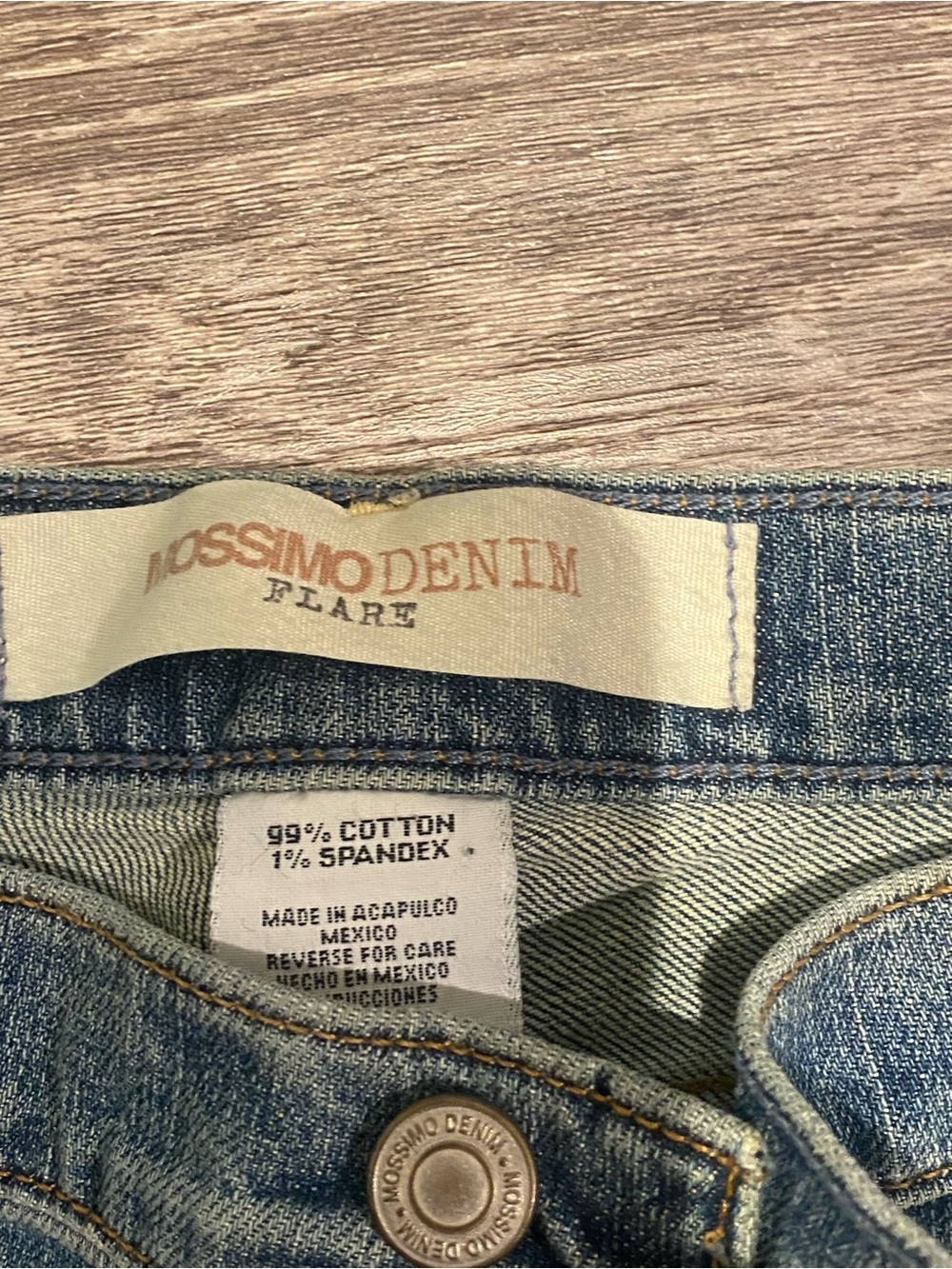 Mossimo Denim Flare Jeans Y2K Light Wash Stretch Low Rise Size 15 - Picture 3 of 7
